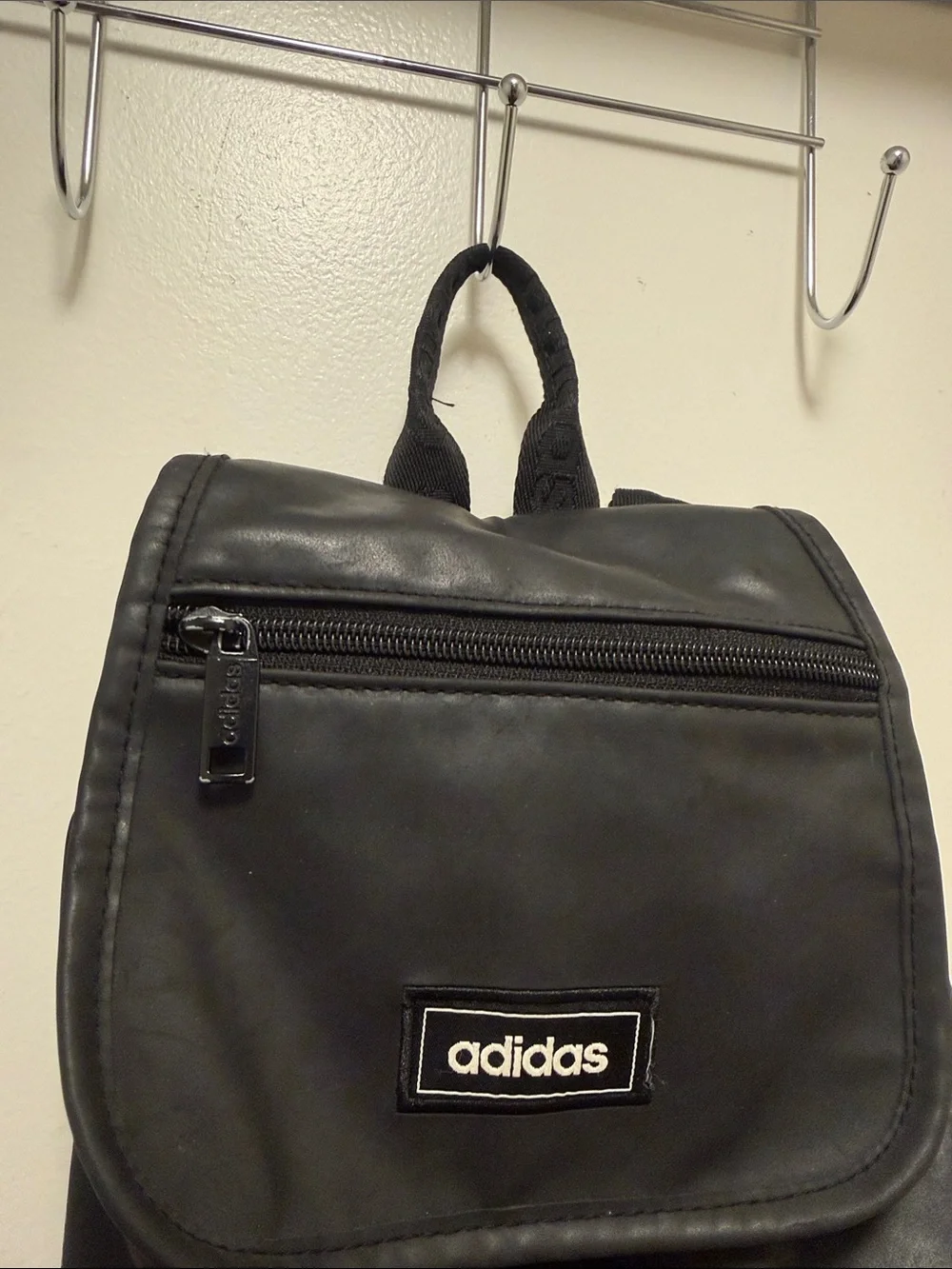 Adidas Three Stripe Life Drawstring Adjustable Strap Small Backpack Black